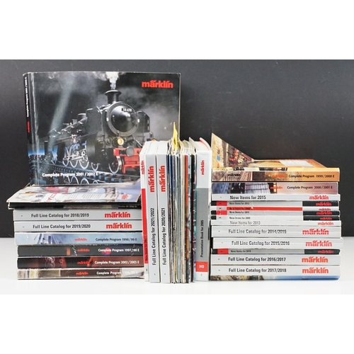 211 - 26 Marklin Full Line / New Items Catalogues plus additional Marklin ephemera (two boxes)