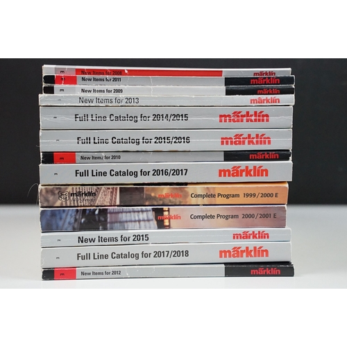 211 - 26 Marklin Full Line / New Items Catalogues plus additional Marklin ephemera (two boxes)