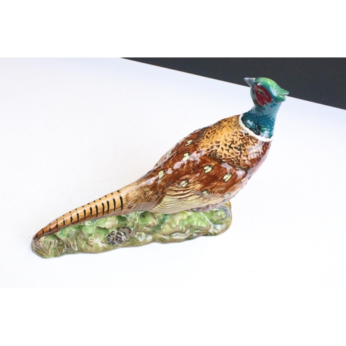 19 - Beswick ceramic Pheasant figure, 1225, H 20cm together with Beswick Woodpecker, 1218, H22cm and Llad... 