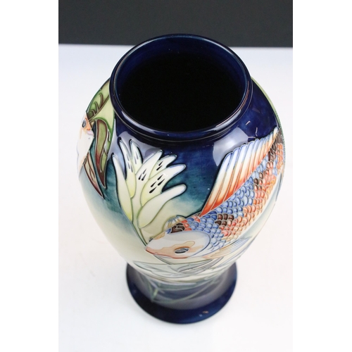 5 - Moorcroft fish 'Quiet waters' vase, c.2002, stamped Moorcroft to base, boxed, H 26cm