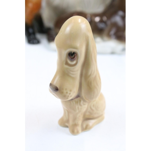 34 - Assortment of ceramic animal figurines, to include Sylvac sausage dog, Sad Sam spaniel and Terrier 1... 