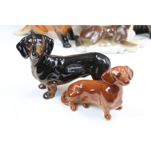 34 - Assortment of ceramic animal figurines, to include Sylvac sausage dog, Sad Sam spaniel and Terrier 1... 