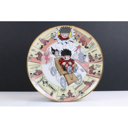 44 - Collection of Beano comic book collectors plates by Danbury mint depicting Minnie the Minx, Dennis t... 