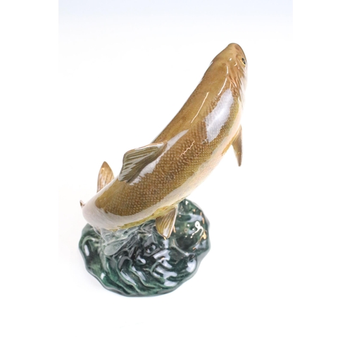 45 - Pair of Beswick trout ornaments 1032, H 15cm and 1390, H 9.5cm