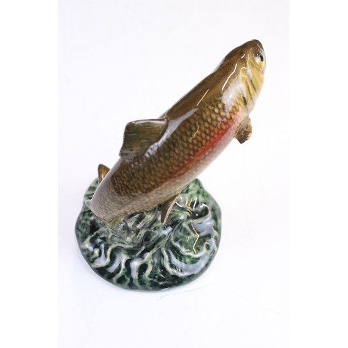 45 - Pair of Beswick trout ornaments 1032, H 15cm and 1390, H 9.5cm