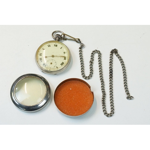 194 - Two vintage hallmarked silver cased top winding pocket watches within protective cases together with... 