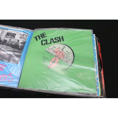 1028 - Vinyl - 18 The Clash 7” singles spanning their career including foreign pressings in folder, to incl... 