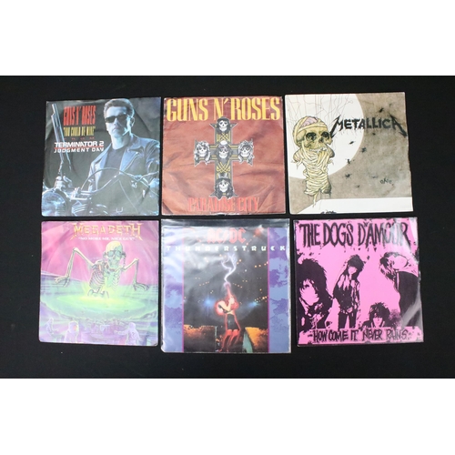 327 - Vinyl - Approximately 90 Hard Rock / Hair Metal / New Wave Of British Heavy Metal 7” singles to incl... 