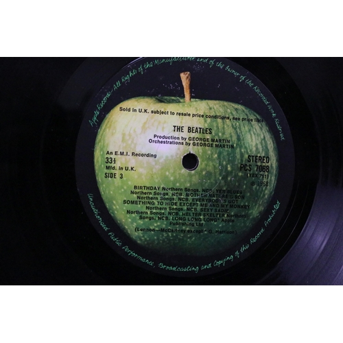 28 - Vinyl - The Beatles White Album (PCS 7067/8) stereo pressing, numbered 0313872, black inners, poster... 