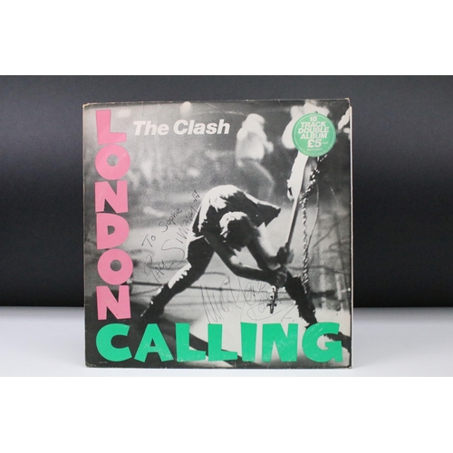 1019 - Vinyl & Autographs - The Clash London Calling LP signed by Paul Simonon & Mick Jones to front, and J... 