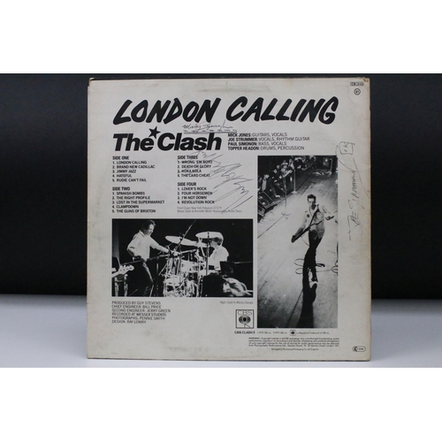 1019 - Vinyl & Autographs - The Clash London Calling LP signed by Paul Simonon & Mick Jones to front, and J... 