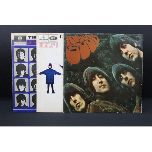 182 - Vinyl - 3 The Beatles LPs to include Rubber Soul (original UK mono) Vg, Help! (original UK mono) Vg,... 