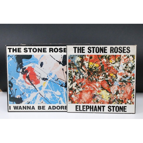 214 - Vinyl - One album and 9 original 12” by The Stone Roses to include: The Stone Roses (Silvertone Reco... 