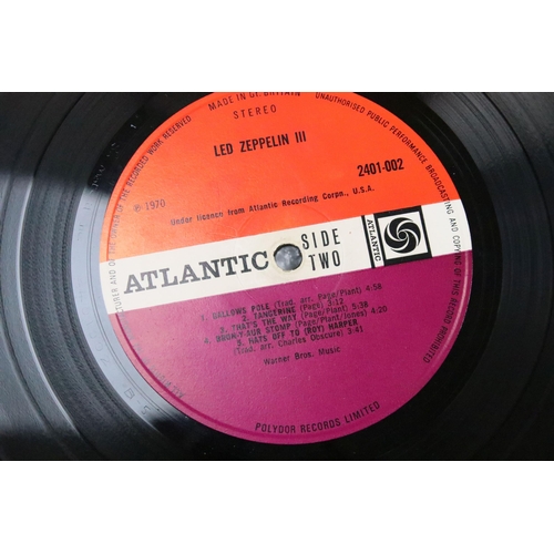 476 - Vinyl - 2 original UK 1st pressing albums by Led Zeppelin to include: III (Atlantic – 2401-002, plum... 