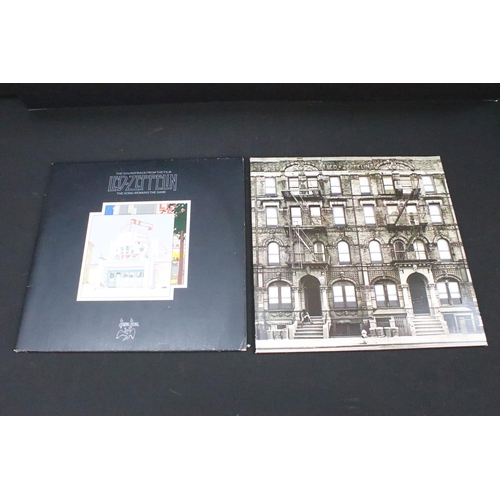 528 - Vinyl - 10 Led Zeppelin LPs to include I, II, III (working wheel), IV, Houses Of The Holy, Presence ... 