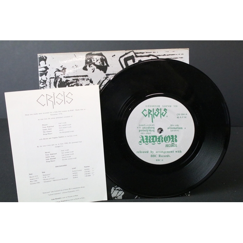 1046 - Vinyl - Punk - 2 7” singles by Crisis to include: Alienation / Brückwood Hospital (Ardkor Records – ... 