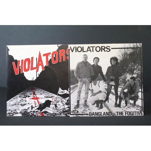 1047 - Vinyl - Punk - 2 7” singles by The Violators to include: Gangland... / The Fugitive (No Future Recor... 