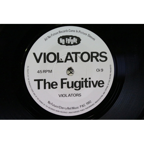 1047 - Vinyl - Punk - 2 7” singles by The Violators to include: Gangland... / The Fugitive (No Future Recor... 