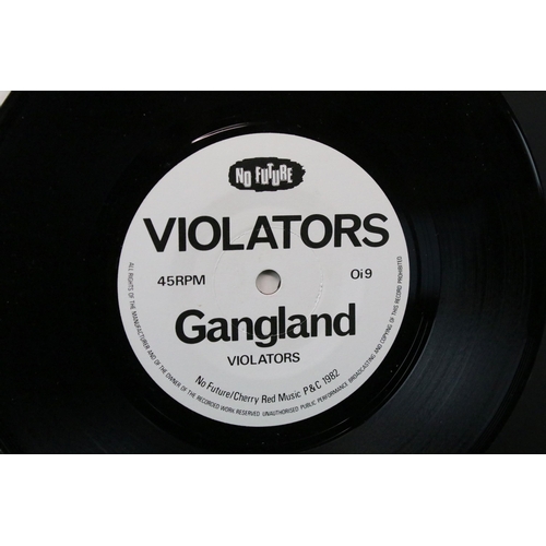 1047 - Vinyl - Punk - 2 7” singles by The Violators to include: Gangland... / The Fugitive (No Future Recor... 