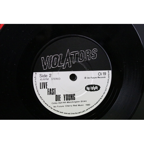 1047 - Vinyl - Punk - 2 7” singles by The Violators to include: Gangland... / The Fugitive (No Future Recor... 