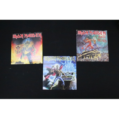 467 - Vinyl - 3 albums and 3 x 7” singles by Iron Maiden to include: Somewhere In Time (EMC 3512, UK 1986,... 