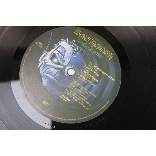 467 - Vinyl - 3 albums and 3 x 7” singles by Iron Maiden to include: Somewhere In Time (EMC 3512, UK 1986,... 