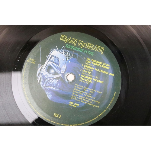 467 - Vinyl - 3 albums and 3 x 7” singles by Iron Maiden to include: Somewhere In Time (EMC 3512, UK 1986,... 