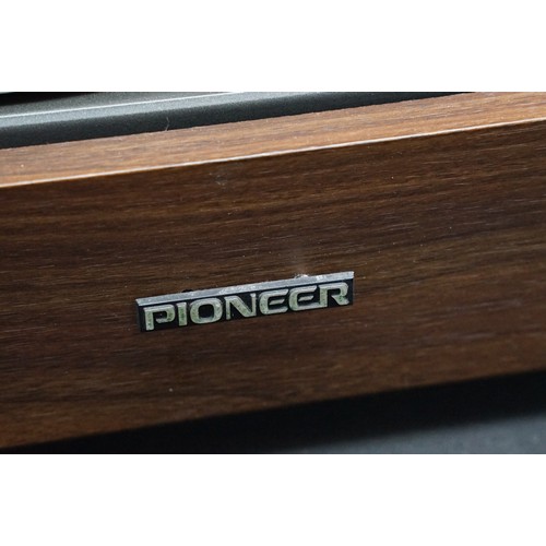 1398 - Hi-Fi - 2 Pioneer belt driven turntables to include a PL-12D and a PL-514 along with a Roland MC303