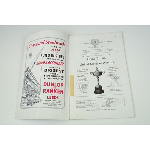 303 - 1961 Ryder Cup official programme. Hosted at the Royal Lytham and St Annes Golf Club.