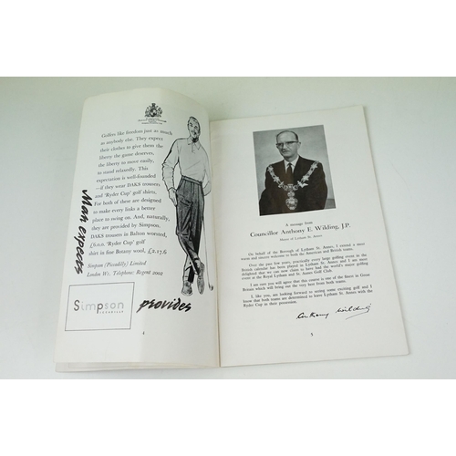 303 - 1961 Ryder Cup official programme. Hosted at the Royal Lytham and St Annes Golf Club.