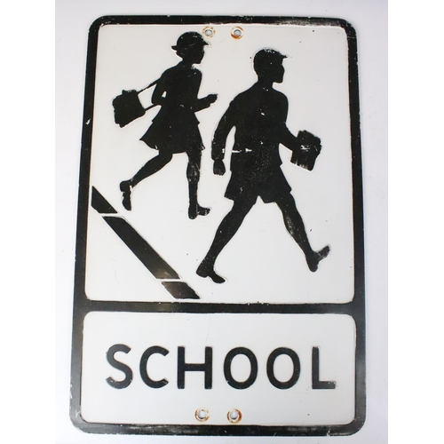 153 - 20th century school crossing sign, H 53.5cm, D 35.5cm