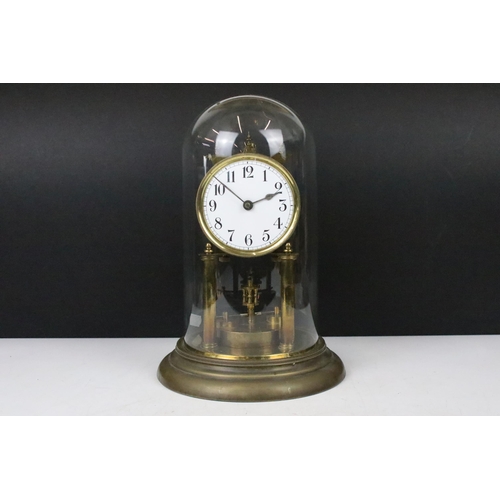 159 - Glass domed year-going brass torsion clock