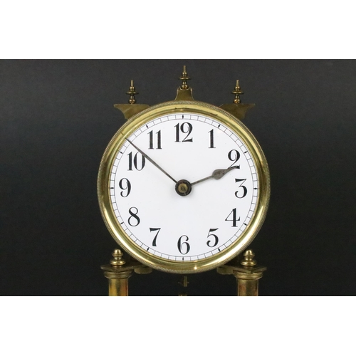 159 - Glass domed year-going brass torsion clock