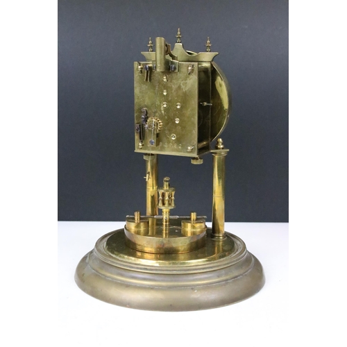 159 - Glass domed year-going brass torsion clock