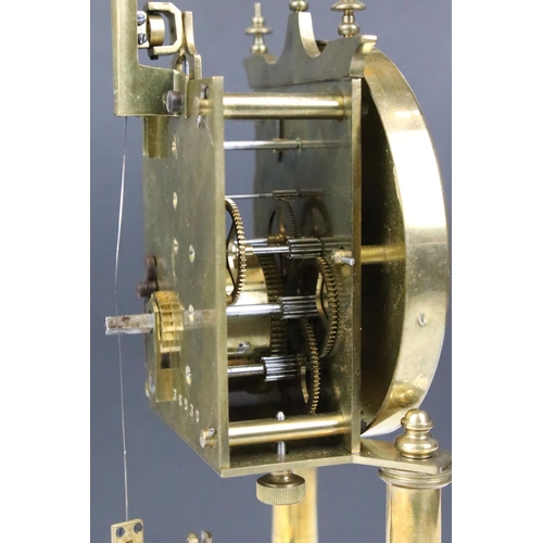 159 - Glass domed year-going brass torsion clock