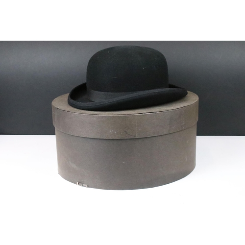 172 - Timothy Oulton bowler hat, size 57cm presented in hat box