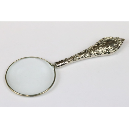 193 - Set of six silver plated graduated magnifying glasses