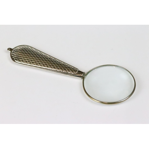 193 - Set of six silver plated graduated magnifying glasses