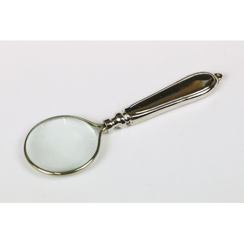 193 - Set of six silver plated graduated magnifying glasses