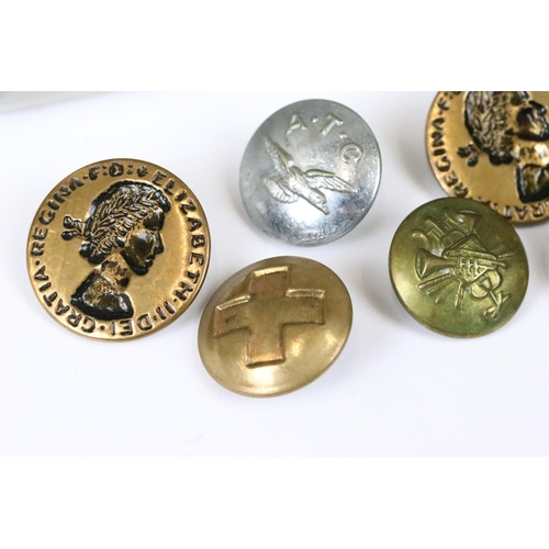 201 - A collection of mainly British Military regimental buttons to include Air Training Corps, Royal Air ... 