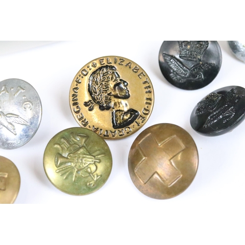 201 - A collection of mainly British Military regimental buttons to include Air Training Corps, Royal Air ... 