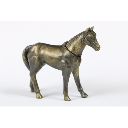 217 - Brass horse shaped vesta case