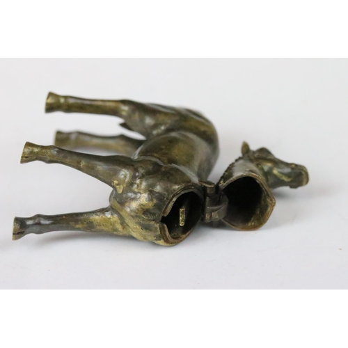 217 - Brass horse shaped vesta case