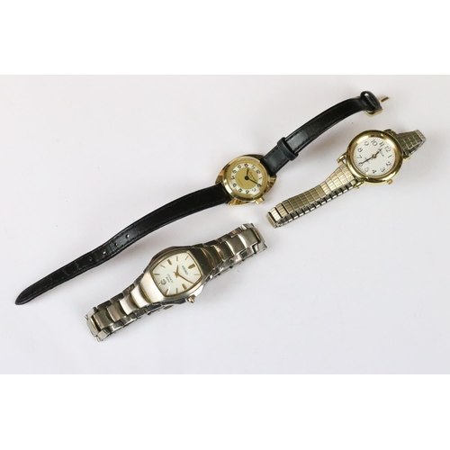 219 - A small collection of three ladies wristwatches to include a Seiko Titanium example.