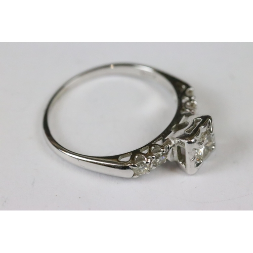 236 - 18ct white gold and diamond ring, 3/4 of a carat approx