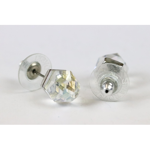 245 - A pair of Swarovski crystal earrings within original fitted gift box together with a pair of vintage... 