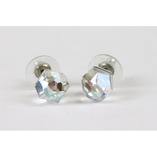 245 - A pair of Swarovski crystal earrings within original fitted gift box together with a pair of vintage... 