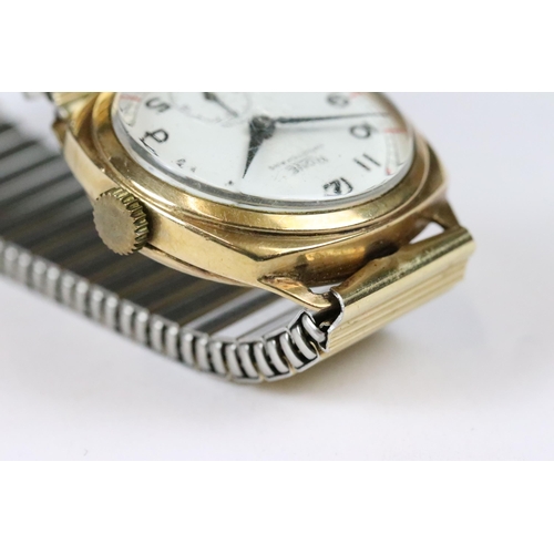 250 - A gents vintage mid 20th century 9ct gold cased Rone wristwatch, manual winding with sub second dial... 