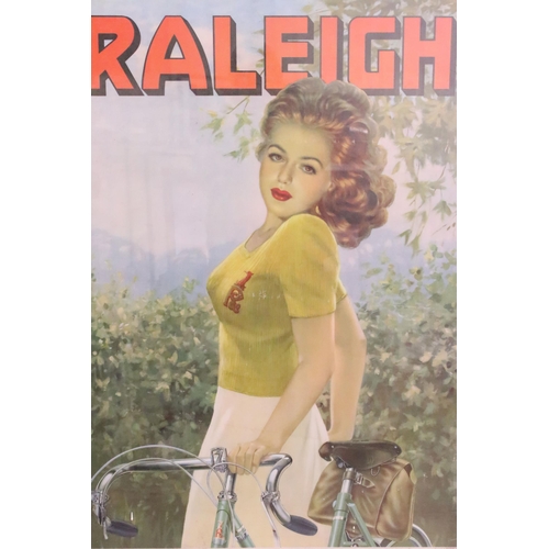 481 - Vintage Raleigh poster, J. Howitt & Son Ltd, Nottingham, 100.5 x 75cm, framed and glazed