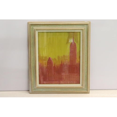 499 - John Sampson, an Impressionist view of New York, gouache, signed and dated, 48 x 38cm, framed and gl... 